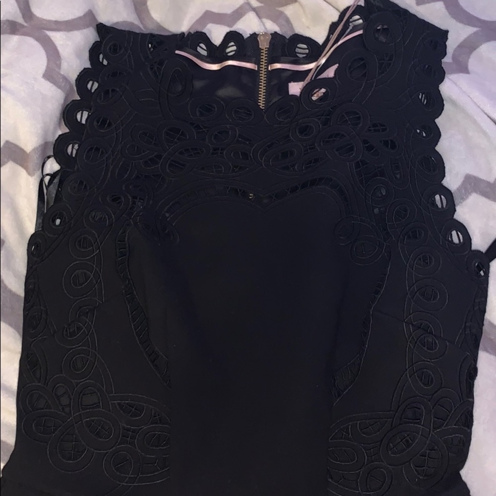 fit and flare black ted baker london dress